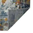 thumbnail image 5 of 7' Blue and Orange Round Abstract Power Loom Area Rug, 5 of 10