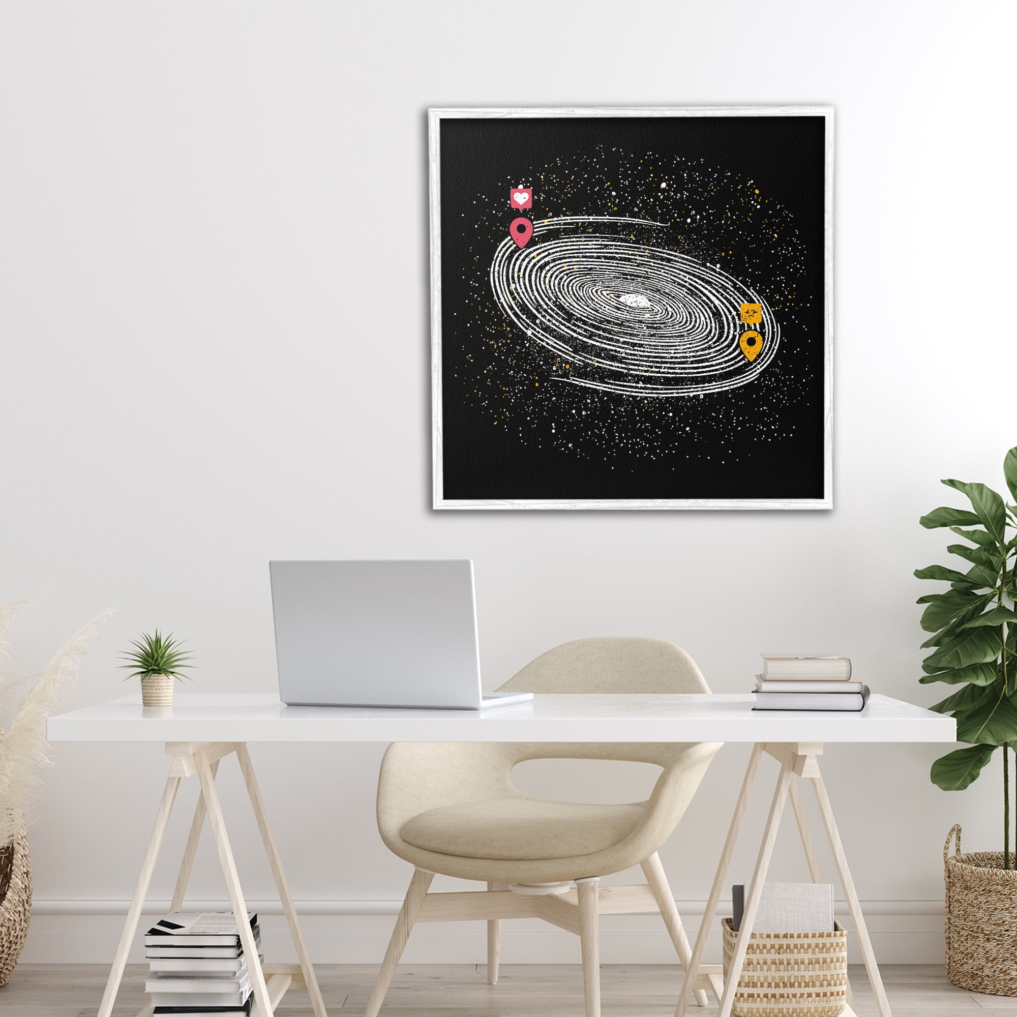 Stupell Industries Love Long Distance White Framed Giclee Art, design by Tobe Fonseca