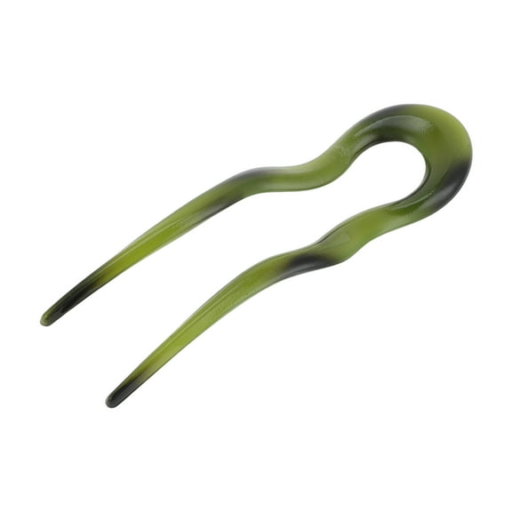 Unique Bargains 1 Pc Chignon Pin Wave U-shaped Hair Hairpin for Women Dark Green