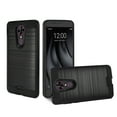 thumbnail image 2 of Coolpad Revvl Plus Hybrid Metal Brushed Texture Case In Black, 2 of 4