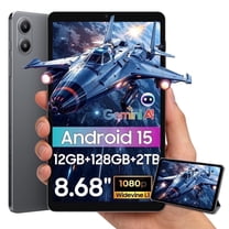 Latest Android 15 Tablets Link 2 , 8.68 Inch IPS Display, 12GB RAM 128GB ROM /2TB TF, Gemini AI, T310 Ouard-Core, 5000mAh Battery, Widevine L1, Dual Box Speakers,Gray