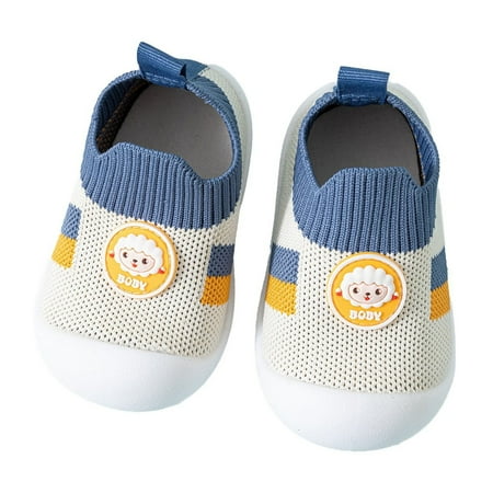 Futezty Baby Shoes Trainers Toddler Boys Girls Soft Sole Non Slip Cotton Canvas Mesh Breathable Lightweight Material Slip-on Sneakers Outdoor(Blue 6 )