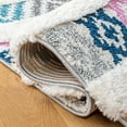 thumbnail image 5 of SAFAVIEH Moroccan Fringe Lacklan Southwestern Shag Area Rug, Ivory/Blue, 5'3" x 7'6", 5 of 8