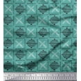thumbnail image 1 of Soimoi Crepe Silk Fabric Leaves & Geometric Block Print Fabric by The Yard 42 Inch Wide, 1 of 1
