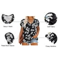thumbnail image 2 of CASSIE LIZ Plus Size Shirts for Women 4X Black Floral Short Sleeve Tops Spring Fashion Clothes V Neck Puff Daisy Tee Shirts Casual Loose Fit Blouses Summer Tunics 4XL 24W 26W, 2 of 4