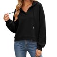 thumbnail image 2 of TGSLY Fall Hooded Sweatshirt for Women Lightweight Drop Shoulder Long Sleeve Athletic Pullovers Loose Casual Solid Color Layering Tops M, 2 of 7