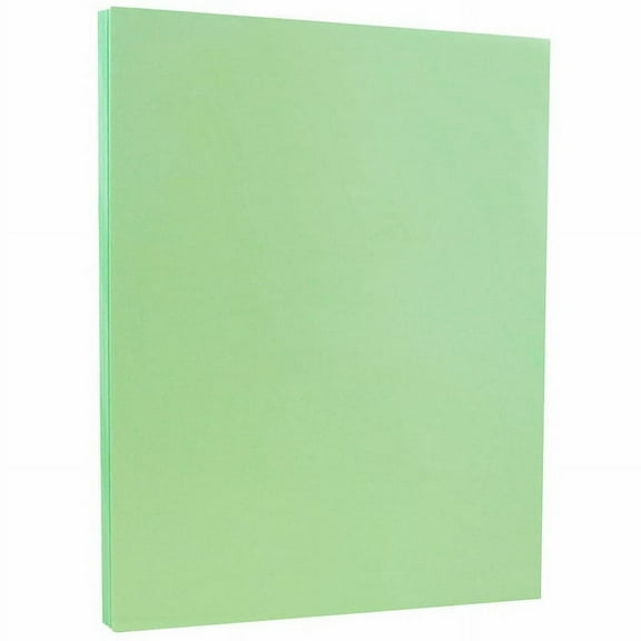 JAM Paper Vellum Bristol, 8 1/2 x 11, Green Vellum, 67lb, 100 per Pack