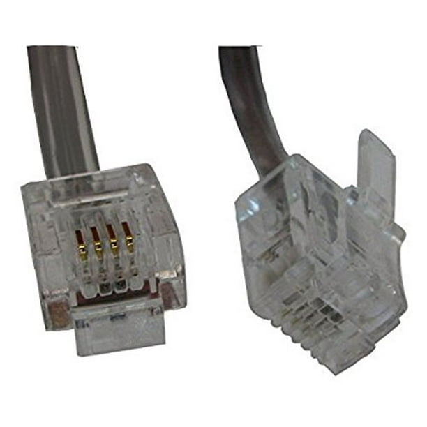 20 pack of 1 foot 2 Conductor Silver Satin Or Gray Telephone Phone Line