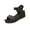 Black, variant on KEGIRLOM Women's Fashionable Casual Spring And Summer Versatile Plus Size Beach Wedge Sandals Solid Color Round Toe Open Toe Sandals White 6