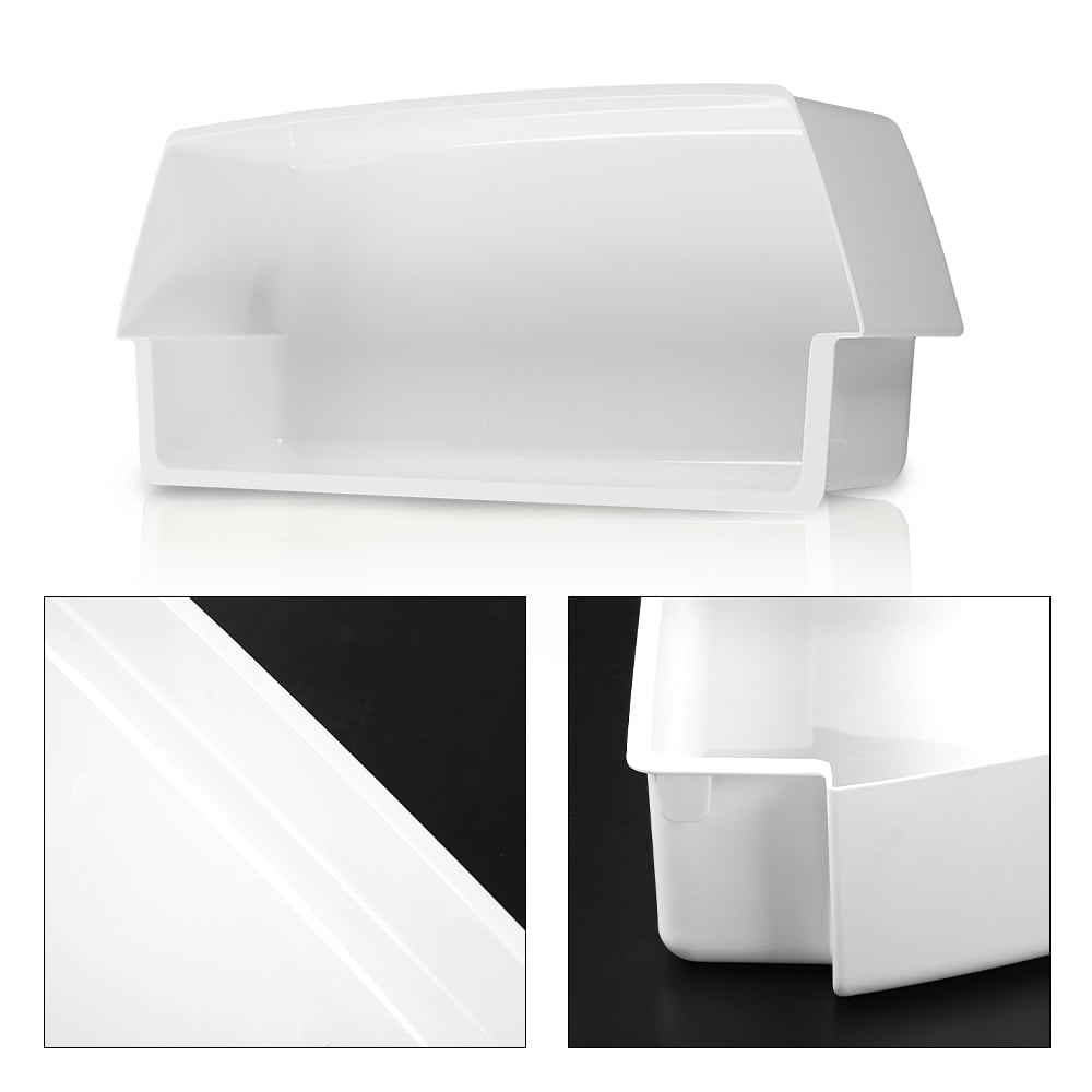 CROSSDESIGN 4 Packs White Shelf Bin Replacement Fit for Kenmore Whirlpool Refrigerator 218717