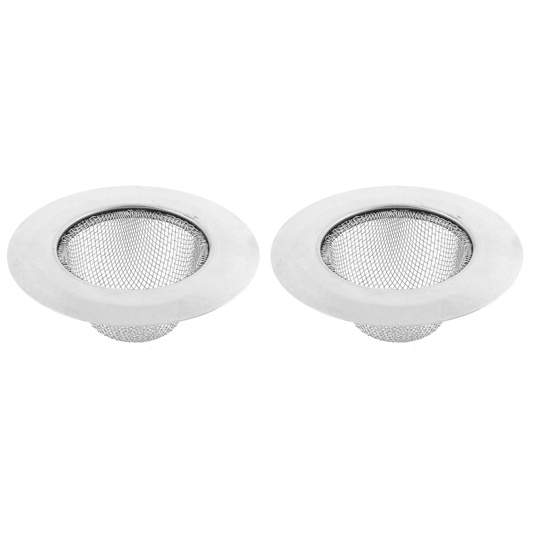 Unique Bargains Kitchen Stainless Steel Basin Sink Garbage Strainer Drain Stopper 2pcs