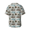 thumbnail image 6 of Lafuoo Transport Train Pattern Men's Cuban Collar Short Sleeve Shirt, Button-Down Resort Beach Pocket Shirt-Medium, 6 of 7