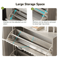 thumbnail image 4 of Shoe Cabinet with 2 Flip Drawers, Fluted Shoe Storage Cabinet for Entryway, Free Standing Shoe Storage Organizer with Wave Doors for Heels, Boots, Slippers in Hallway, Living Room, Grey 96888, 4 of 6