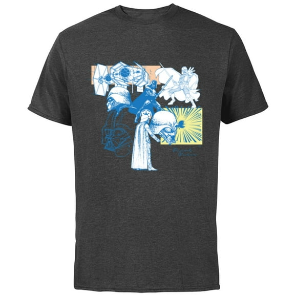 Star Wars Darth Vader Illustrations of a Sith Lord - Short Sleeve Cotton T-Shirt for Adults - Customized-Charcoal