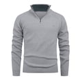 thumbnail image 2 of Bpmpbo Men's Solid Color Ribbed Quarter Zip Turtleneck Sweater, Warm Knit Pullover for Fall and Winter, 2 of 4