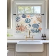 thumbnail image 3 of Sheer Curtains 45 Inch Length, Blue Coastal Semi Sheer Curtains Light Filtering Window Treatment, Summer Beach Coral Shell Starfish Vintage Privacy Voile Drapes for Living Room Bedroom 52x45 Inch, 3 of 7