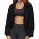 thumbnail image 1 of Chaqueta Corta Holgada para Mujer, con Cremallera, Cortavientos, Cálida, Ideal para Deportes Al Aire Libre y Correr Negro XL, 1 of 7