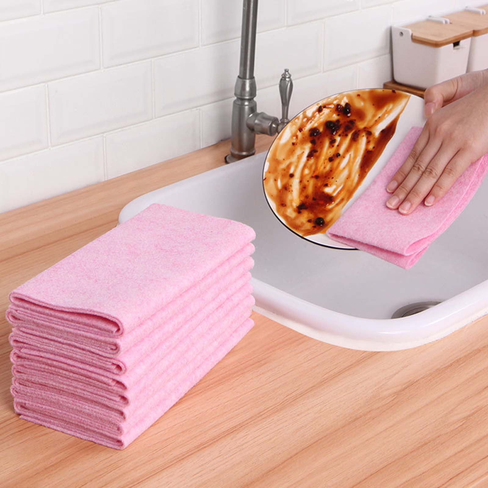 Kitchen Rags 5 Pcs Reusable Cleaning Cloths Machine Washable Quick Dry  Kitchen Towel Absorbent Cleaning Cloth For Kitchen Bathroom Cars And Cleaning  Counters Assorted 