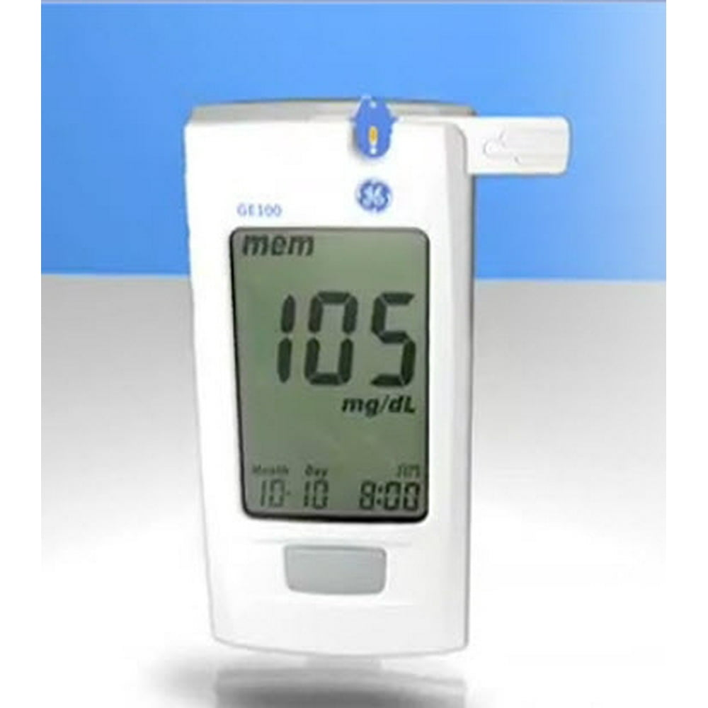 GE100 Blood Glucose Meter 5 Seconds Stores Up To 500 Results and 90Day