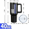 thumbnail image 2 of Police Gifts 40oz Tumbler with Handle and Lid Straw, Stainless Steel Double Walled Vacuum Insulated Cup, Police Officer Retirement Graduation Birthday Gifts for Men Boys (1PC), 2 of 6