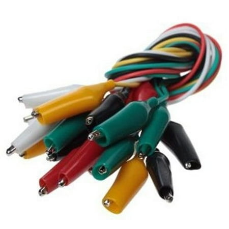 04 Standard Test - 20pc Insulated Test Lead Cable with Alligator Clips Colorful Set
