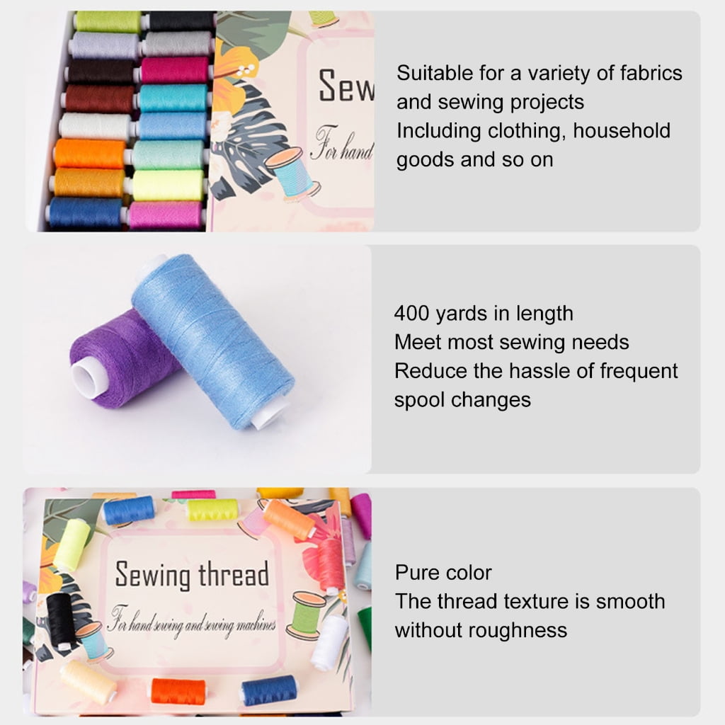 88 Spools Sewing Thread Polyester Sewing Thread 400yds Each for Sewing Machines Hand Stitching Embroidery Quilting Craft