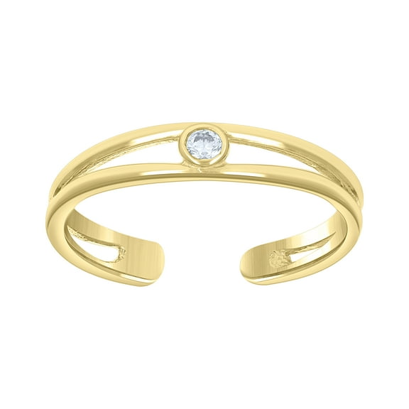10kt Real Yellow Gold Womens Cubic-Zirconia Fashion Toe Ring