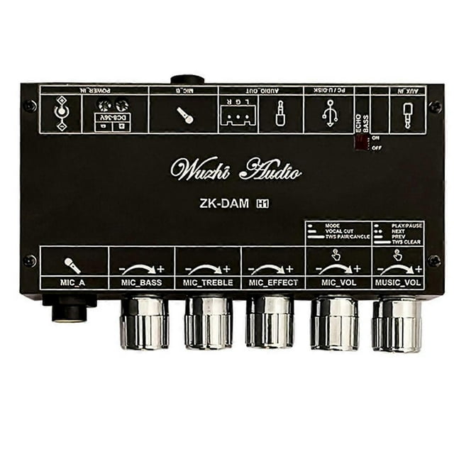 DAM H1 Karaoke Reverb Board Front Effect Microphone Singing with Bluetooth USB Decode Board(A)