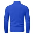 thumbnail image 5 of WAENQINLA Men's Winter Sweaters Half Zip Mock Neck Pullover Tops Long Sleeve Cable Knit Sweater with Ribbed Hem Blue L, 5 of 8
