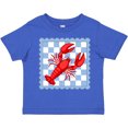 thumbnail image 3 of Inktastic Lobster Checkered Stamp Coastal Girls Toddler T-Shirt, 3 of 5
