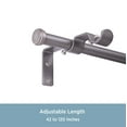 thumbnail image 2 of Kenney Steel Double Curtain Rod Conversion Kit, 42-120" Adjustable Length, 5/8" Dia., Pewter, 2 of 4