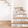 thumbnail image 5 of Flortlias 15Pcs Leather Textured Vinyl Peel and Stick Stair Riser Decals, Self-Adhesive Staircase Riser Stickers, Textured PVC Abstract Boho Leaves, Beige Background, 5 of 5