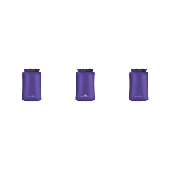 QualitChoice 1/2/3/5 Dry Bag Waterproof Stuff Sacks Clothes 70D Polyester Water Resistance Storage Pack Large Capacity Sailing Bags Purple/12L 3PCS