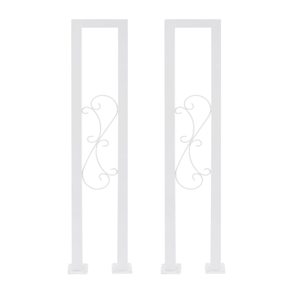 ToppiJoy 2Pcs U Shaped Handrails for Indoor Stairs, Modern Hand Rails, Industrial Wrought Stair Railing Indoor, for Porch Garden Loft Corridor (White)