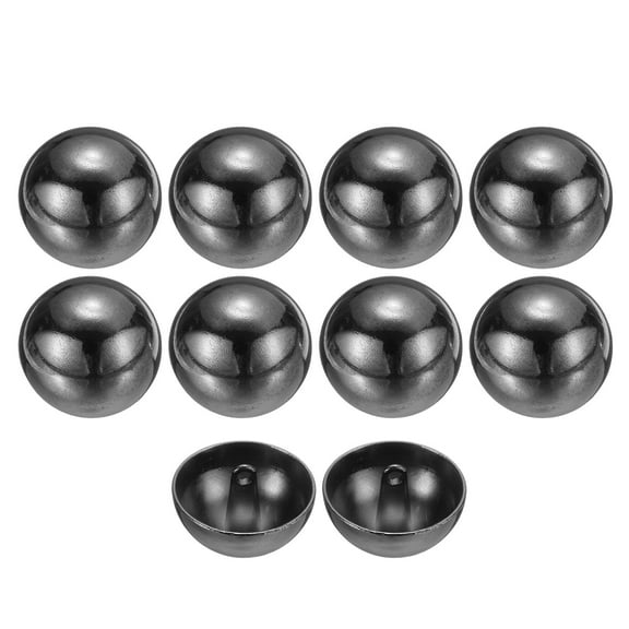 Uxcell 10pcs 40L Metal Round Flat Sewing Buttons 25mm 1" Single Hole Craft Replacement Button for Men Women Suit Woolen Coat Shirt Trousers Sewing Crafts, Black