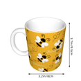 thumbnail image 2 of Yiaed Cute Bee Butterfly Yelllow Print Ceramics Coffee,Large Handle Design,Extra Large Tea and Coffee Cup for Office and Home Mugs, 2 of 6