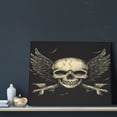 thumbnail image 3 of Gukieu Gothic Winged Skull Print Canvas Decorative Hanging Painting, Waterproof Art Wall Decoration with Frame, Suitable for Living Room, Bedroom, 3 of 6