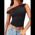 thumbnail image 1 of Tops de Verano con Hombros Descubiertos para Mujer, Camisetas para Salir, Top Corto Sin Mangas, Ropa de Moda, Conjuntos de 2025 Negro XL, 1 of 9