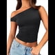 thumbnail image 1 of Tops de Verano con Hombros Descubiertos para Mujer, Camisetas para Salir, Top Corto Sin Mangas, Ropa de Moda, Conjuntos de 2025 Negro XL, 1 of 9