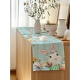 thumbnail image 5 of Table Runner 72 Inches Long for Kitchen Dining, Easter Bunny Dresser Scarf Farmhouse, Dining Table Decorations for Wedding/Parties, Spring Watercolor Eggs Flower Wood Grain Teal 13 x 72 In, 5 of 8