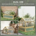 thumbnail image 4 of Outdoor Lighting Outsunny Raised Garden Bed with Polycarbonate Greenhouse, Garden Wooden Cold Frame Greenhouse Flower Planter Protection, Peak Roof, 35.5" x 31.5" x 36", Natural,Outdoor String Lights, 4 of 5