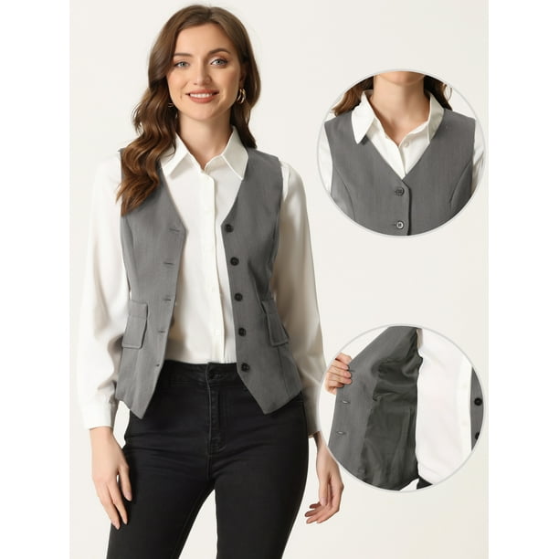 Cómo Combinar Chaleco Gris De Vestir Mujer Chaleco Gris Chaleco De