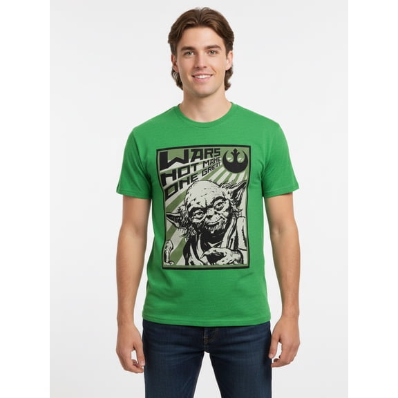 Star Wars Men’s Graphic Short Sleeve Tee, Yoda “Fear is the Path”, Sizes S–3XL