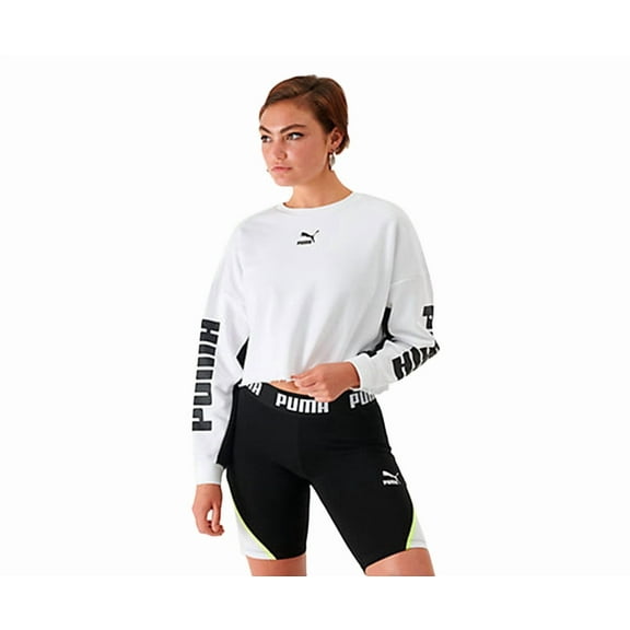 Puma Crop Crew Mens Active Shirts & Tees Size M, Color: White