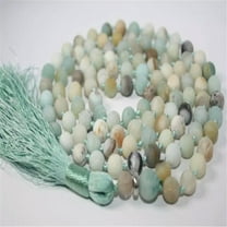 K-KED 6mm Matte Amazonite Gemstone 108 Beads mala Necklace Bless Pray Spirituality