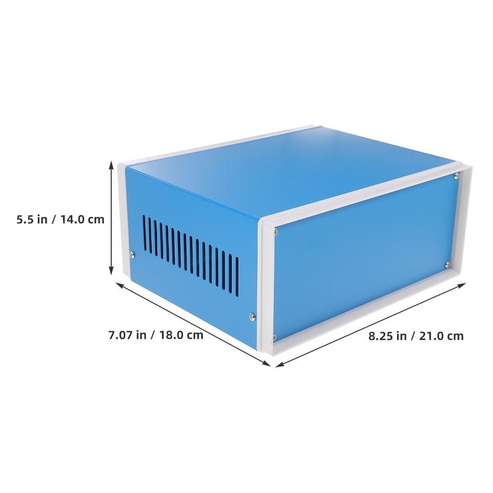 GOOHOCHY Electronic Junction Box Project Case Blue Metal 1Set 8.3X7.1X5.5in