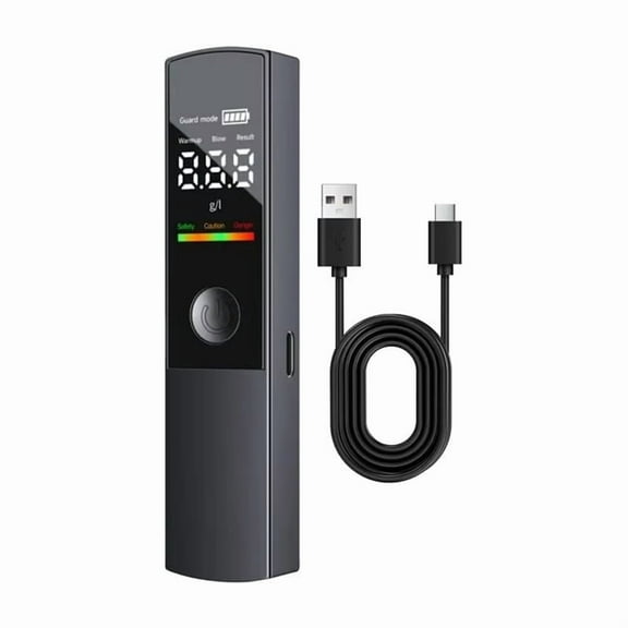 Home Breathalyzer for Alcohol Portable Alcohol Breath Analyzer USB Rechargeable Contactless Instruments,1 * Alcohol Analyzer 1 * Data cable,Black
