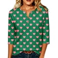 thumbnail image 4 of Shihyeh Women Halloween Jackolantern Print Blouse V Neck 3/4 Sleeve Flare Sleeve Button Front Dressy Casual Top for Adult, 4 of 7