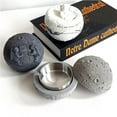 thumbnail image 3 of Penck Glass Ashtrays With Lids,Astronaut Moon Pattern AshTray, Gray, Stainless Steel Cement AshTray, Creative Ashtray Home Decoration Gift, 3 of 7