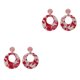 thumbnail image 4 of Jumpingount Pendientes de araña de acrílico, aro grande geométrico redondo, pendiente multicolor, accesorios de boda para fiesta de niñas, rojo y blanco Rojo blanco 2piezas Jumpingount CBP459503, 4 of 5